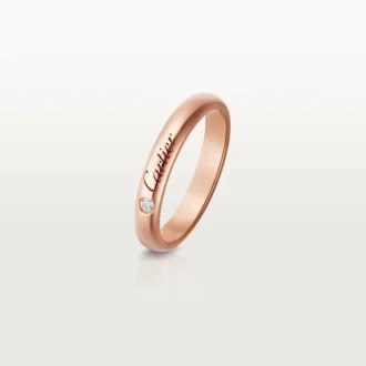 Obrączka ślubna C De Cartier – różowe złoto, diament – Cartier