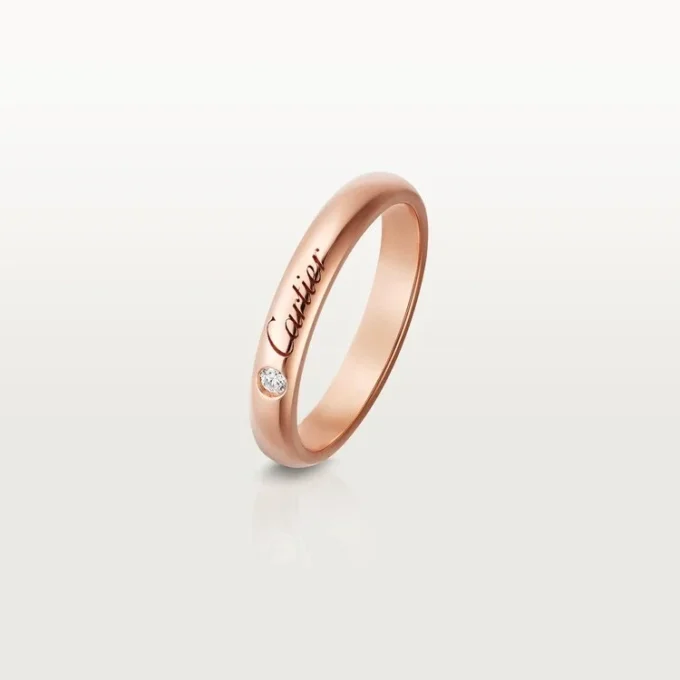 Obrączka ślubna C De Cartier – różowe złoto, diament – Cartier