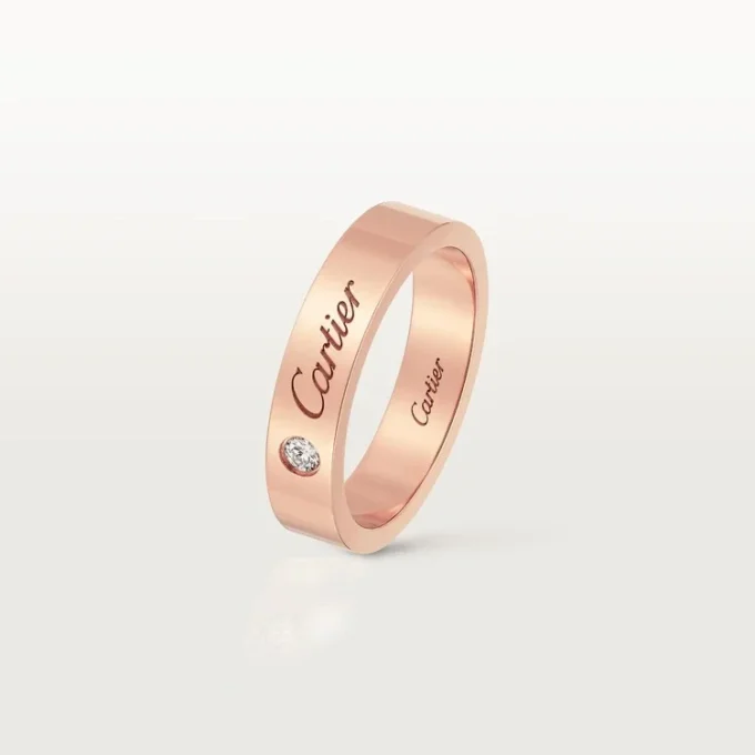 Obrączka ślubna C De Cartier – różowe złoto, diament – Cartier
