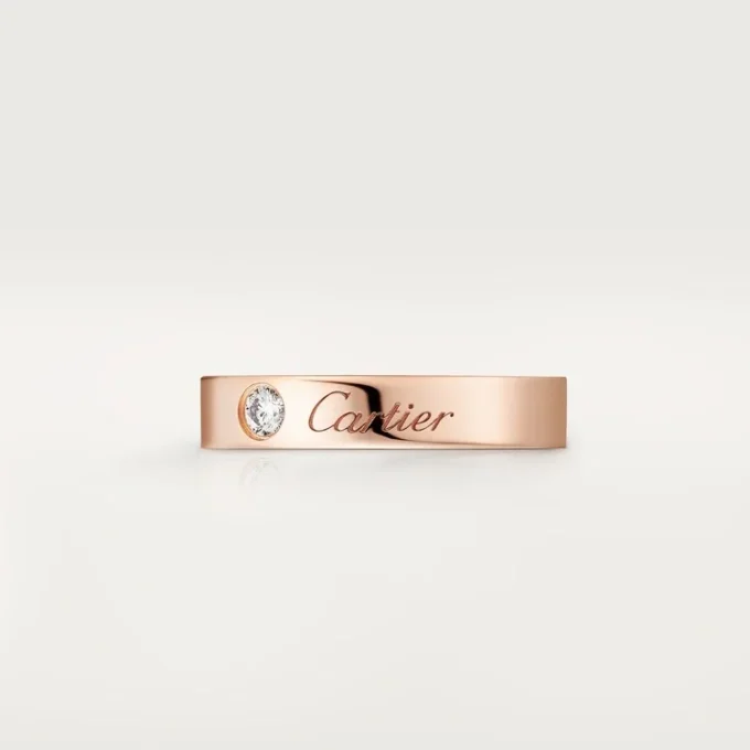 Obrączka ślubna C De Cartier – różowe złoto, diament – Cartier