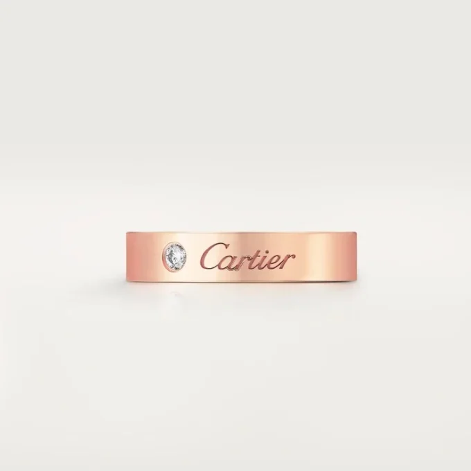Obrączka ślubna C De Cartier – różowe złoto, diament – Cartier