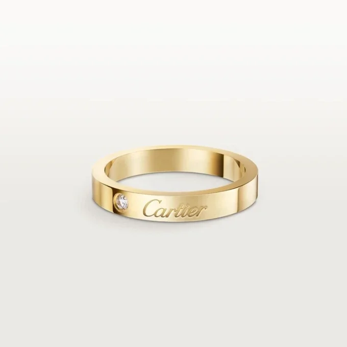 Obrączka ślubna C De Cartier, szerokość 3 mm, 1 diament