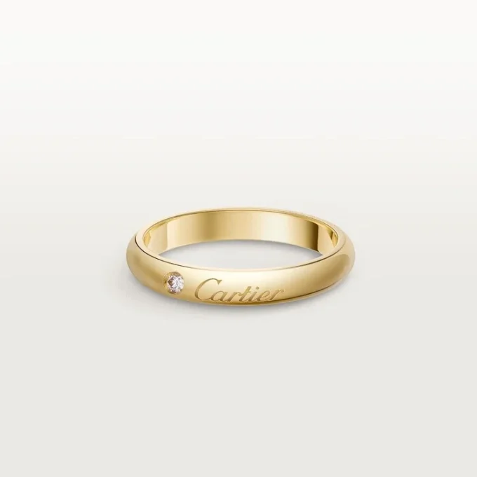 Obrączka ślubna C De Cartier, szerokość 3 mm, 1 diament