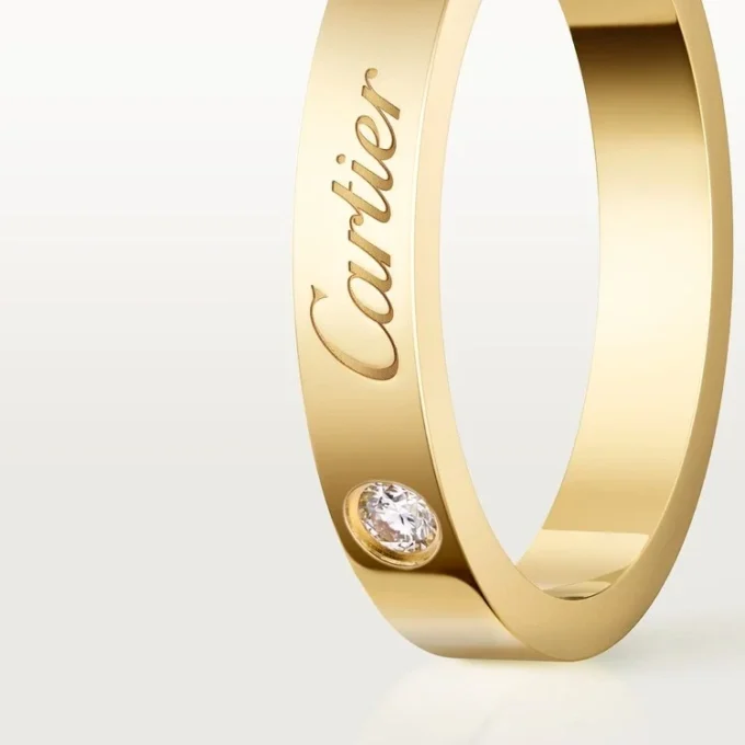 Obrączka ślubna C De Cartier, szerokość 3 mm, 1 diament