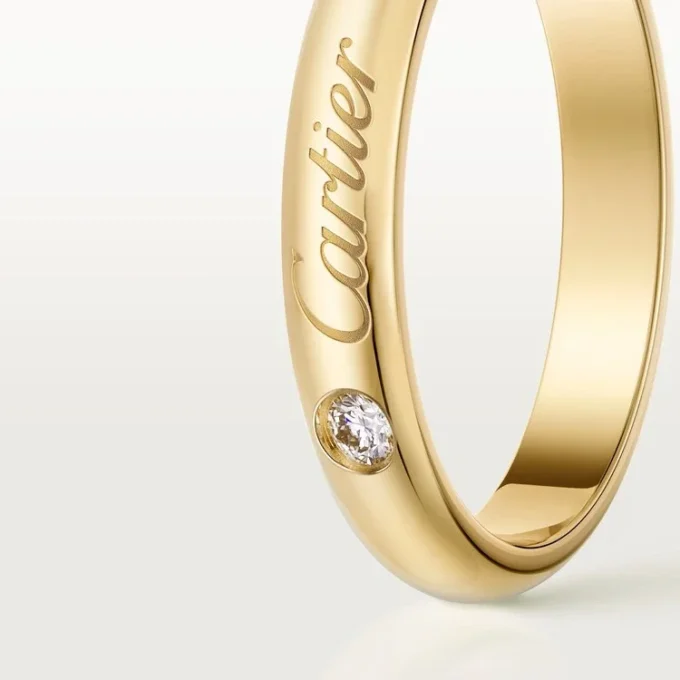 Obrączka ślubna C De Cartier, szerokość 3 mm, 1 diament