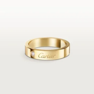Obrączka ślubna C De Cartier, szerokość 4 mm, 1 diament