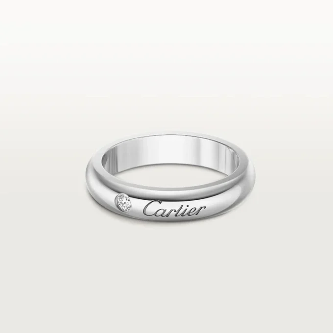 Obrączka ślubna C De Cartier, szerokość 4 mm, 1 diament