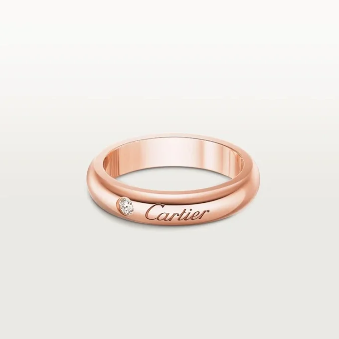 Obrączka ślubna C De Cartier, szerokość 4 mm, 1 diament