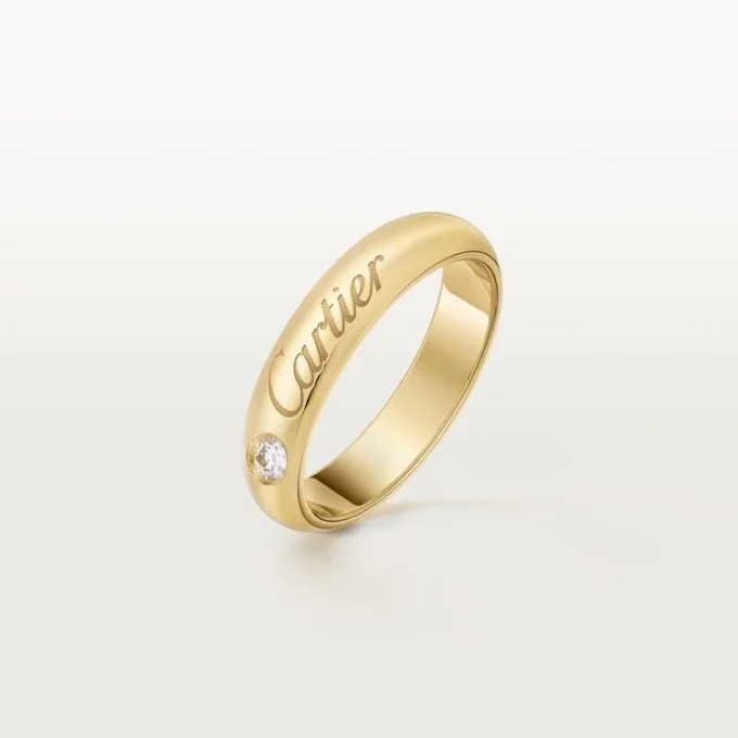 Obrączka ślubna C De Cartier, szerokość 4 mm, 1 diament