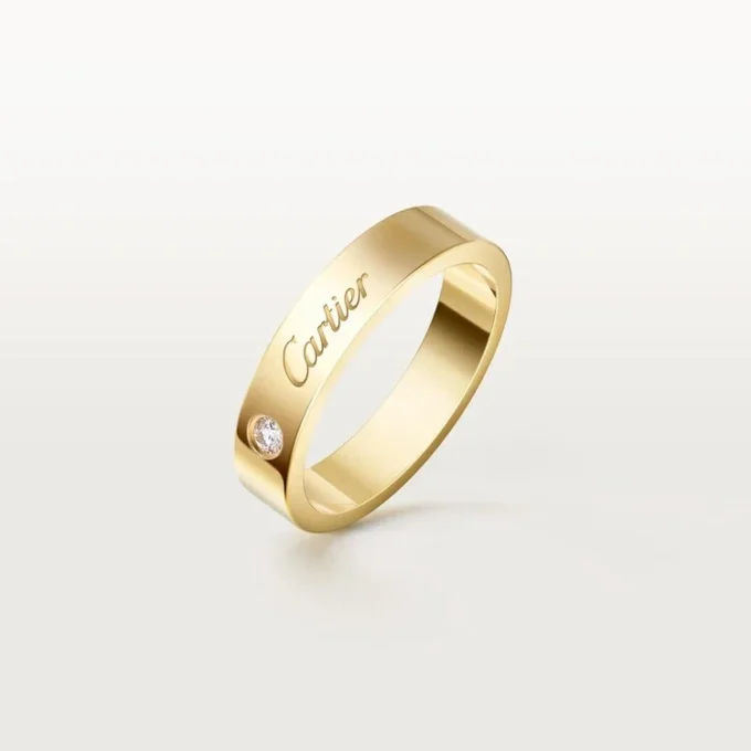 Obrączka ślubna C De Cartier, szerokość 4 mm, 1 diament