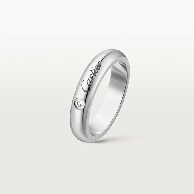 Obrączka ślubna C De Cartier, szerokość 4 mm, 1 diament