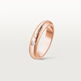 Obrączka ślubna C De Cartier, szerokość 4 mm, 1 diament