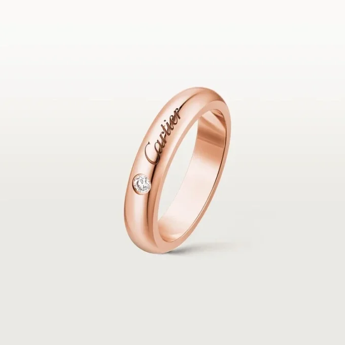 Obrączka ślubna C De Cartier, szerokość 4 mm, 1 diament
