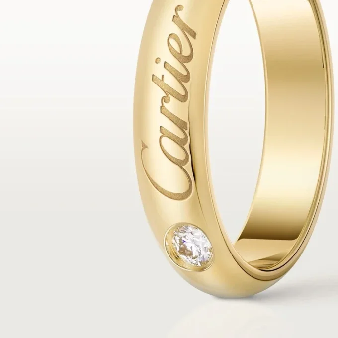 Obrączka ślubna C De Cartier, szerokość 4 mm, 1 diament