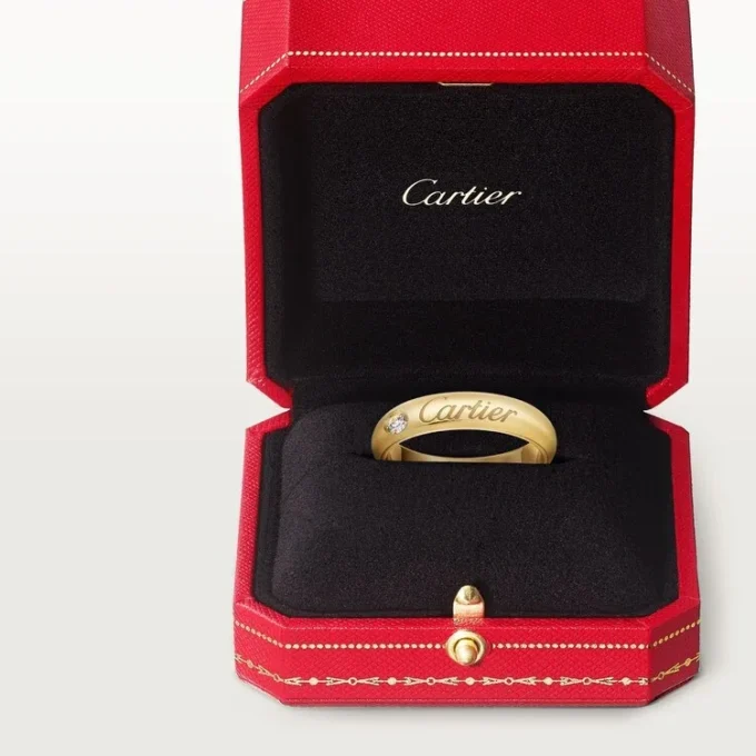 Obrączka ślubna C De Cartier, szerokość 4 mm, 1 diament