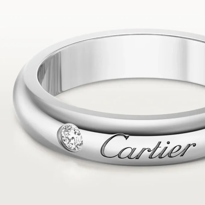 Obrączka ślubna C De Cartier, szerokość 4 mm, 1 diament