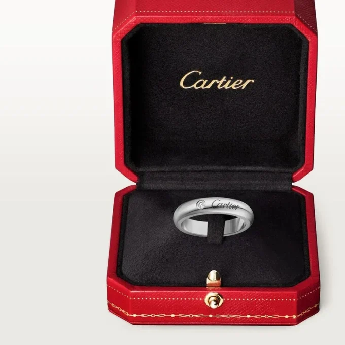 Obrączka ślubna C De Cartier, szerokość 4 mm, 1 diament