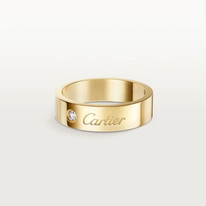 Obrączka ślubna C De Cartier, szerokość 5 mm, 1 diament