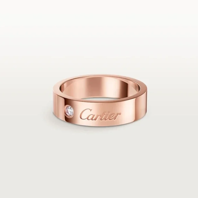 Obrączka ślubna C De Cartier, szerokość 5 mm, 1 diament