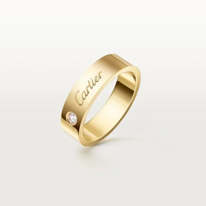 Obrączka ślubna C De Cartier, szerokość 5 mm, 1 diament