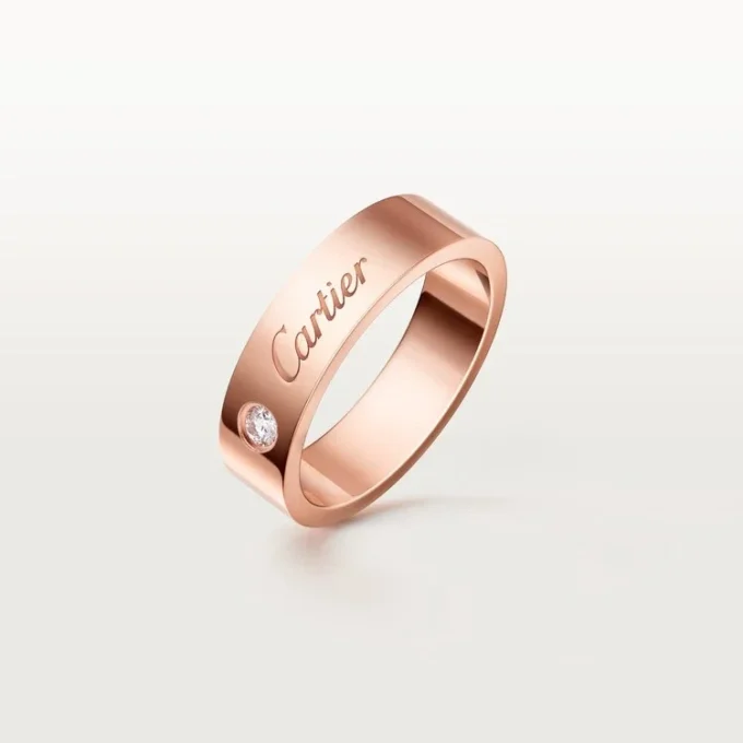 Obrączka ślubna C De Cartier, szerokość 5 mm, 1 diament