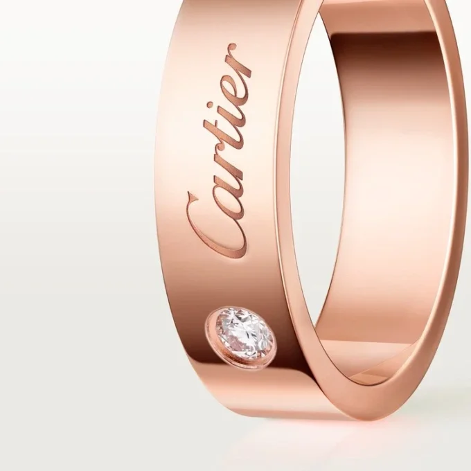 Obrączka ślubna C De Cartier, szerokość 5 mm, 1 diament