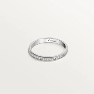 Obrączka ślubna Cartier D’amour – platyna, diamenty – Cartier
