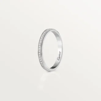 Obrączka ślubna Cartier D’amour – platyna, diamenty – Cartier