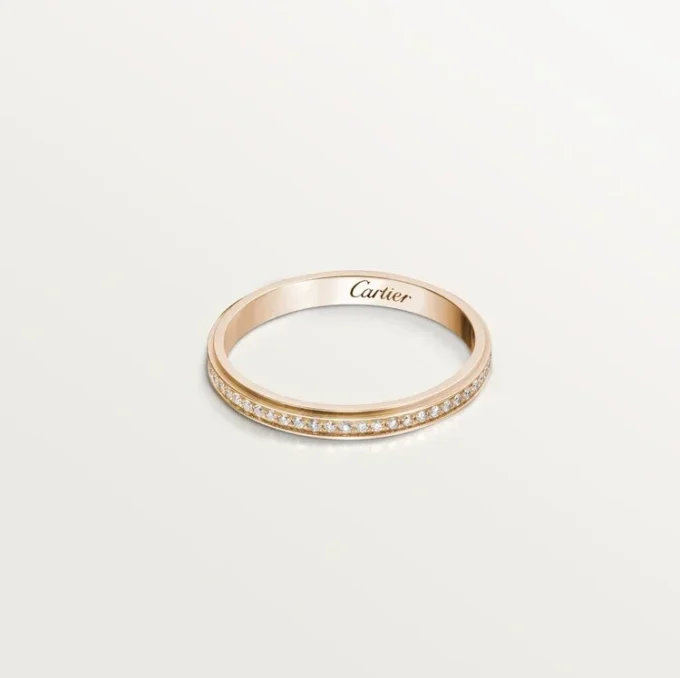 Obrączka ślubna Cartier D’amour – różowe złoto, diamenty – Cartier