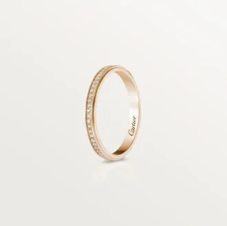 Obrączka ślubna Cartier D’amour – różowe złoto, diamenty – Cartier