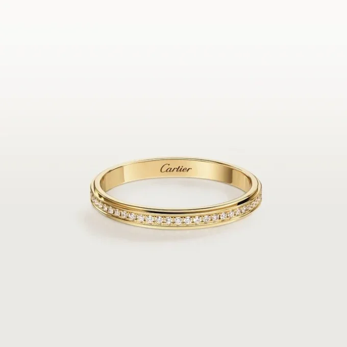 Obrączka ślubna Cartier D’amour, szerokość 2,3 mm, wysadzana