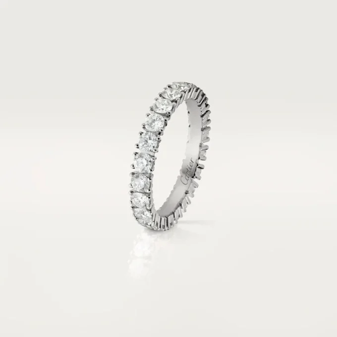Obrączka ślubna Cartier Destinee – platyna, diamenty – Cartier