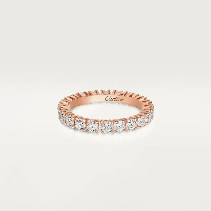 Obrączka ślubna Cartier Destinee – różowe złoto, diamenty – Cartier
