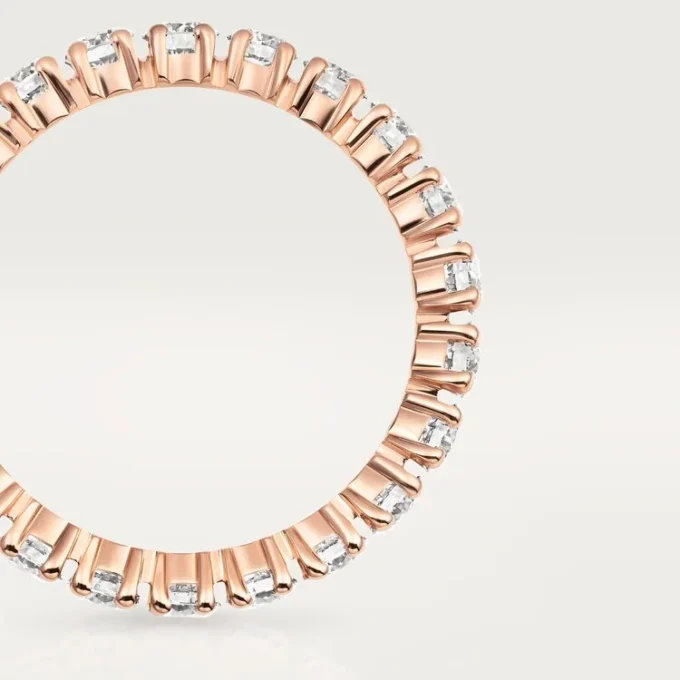 Obrączka ślubna Cartier Destinee – różowe złoto, diamenty – Cartier