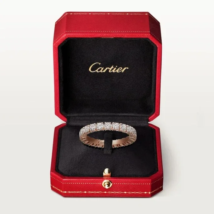 Obrączka ślubna Cartier Destinee – różowe złoto, diamenty – Cartier