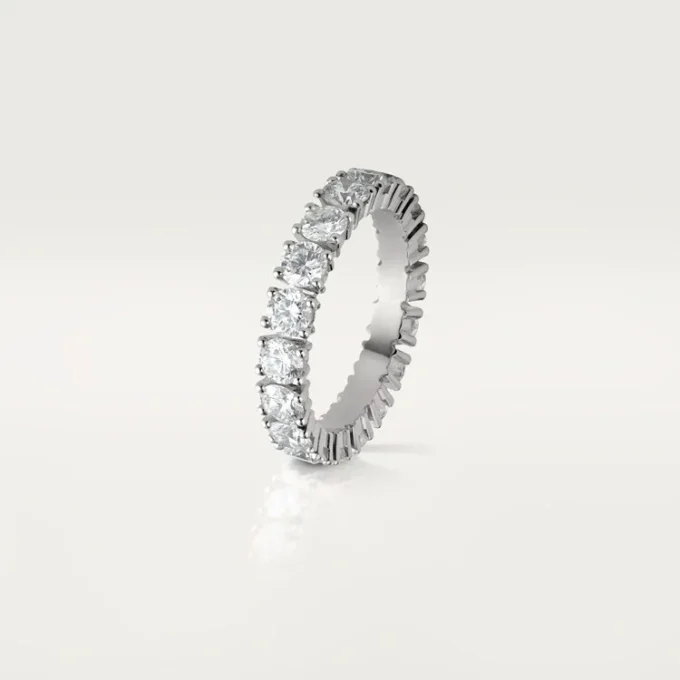 Obrączka ślubna Cartier Destinee, szerokość 4,1 mm, wysadzana