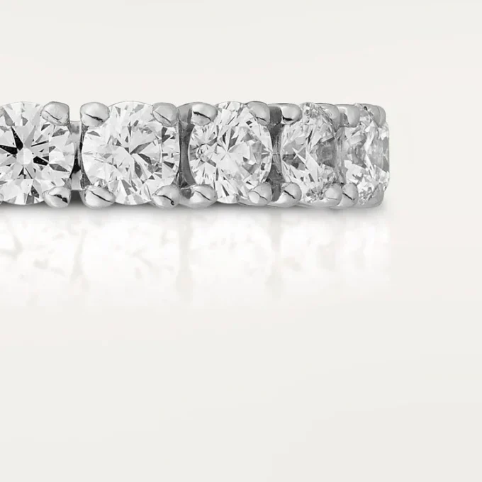 Obrączka ślubna Cartier Destinee, szerokość 4,1 mm, wysadzana