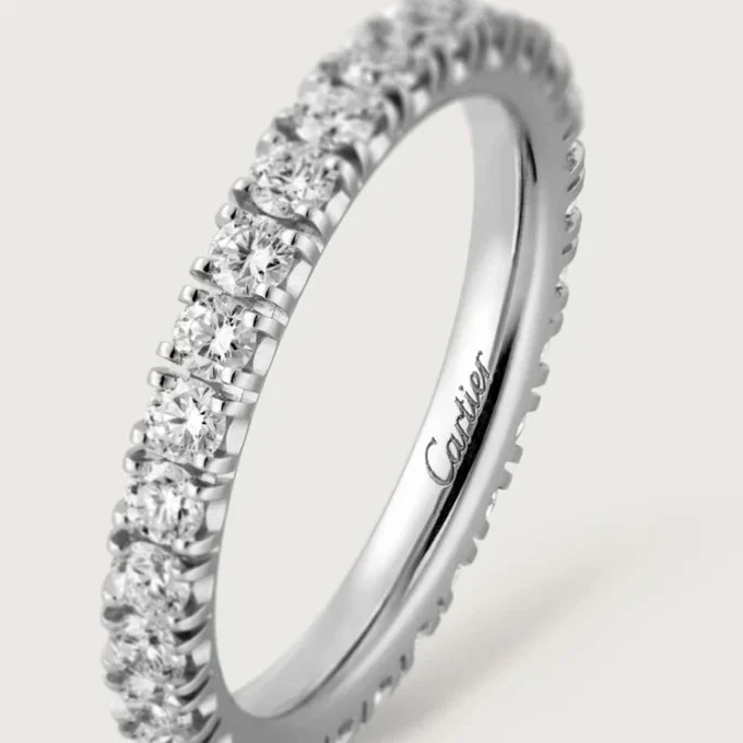 Obrączka ślubna Etincelle De Cartier – platyna, diamenty – Cartier