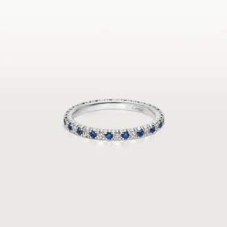 Obrączka ślubna Etincelle De Cartier – platyna, szafiry, diamenty – Cartier