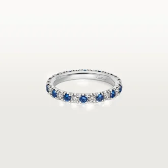 Obrączka ślubna Etincelle De Cartier – platyna, szafiry, diamenty – Cartier