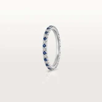 Obrączka ślubna Etincelle De Cartier – platyna, szafiry, diamenty – Cartier