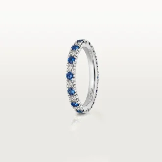 Obrączka ślubna Etincelle De Cartier – platyna, szafiry, diamenty – Cartier