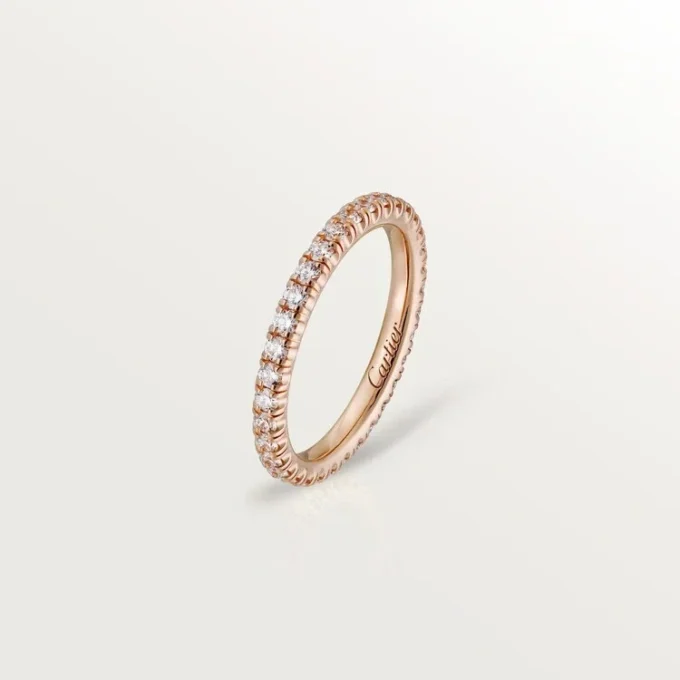 Obrączka ślubna Etincelle De Cartier – różowe złoto, diamenty – Cartier