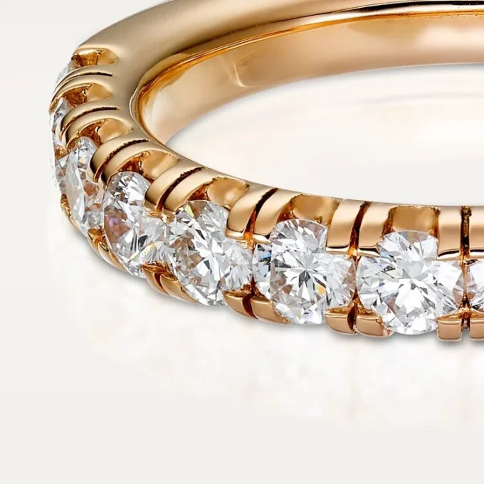Obrączka ślubna Etincelle De Cartier – różowe złoto, diamenty – Cartier