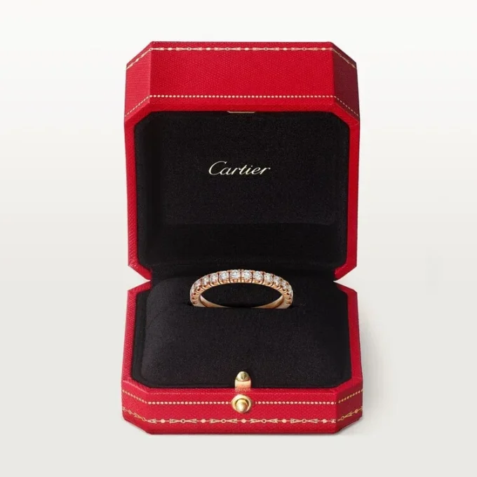 Obrączka ślubna Etincelle De Cartier – różowe złoto, diamenty – Cartier