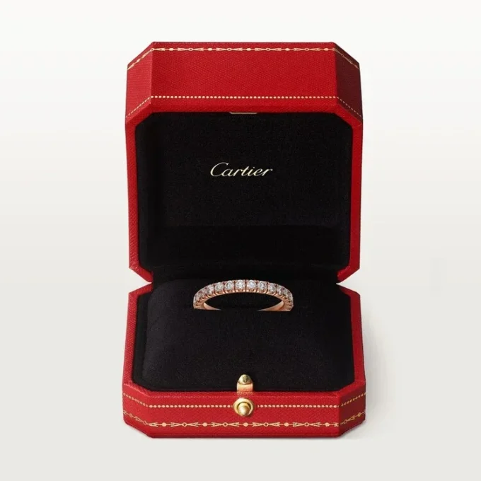 Obrączka ślubna Etincelle De Cartier – różowe złoto, diamenty – Cartier