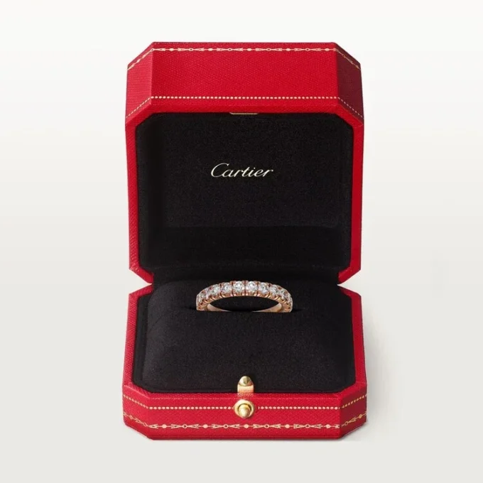 Obrączka ślubna Etincelle De Cartier – różowe złoto, diamenty – Cartier