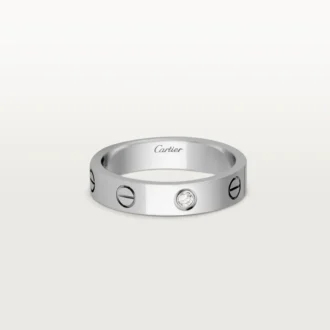 Obrączka ślubna Love, 1 diament – białe złoto, diament – Cartier