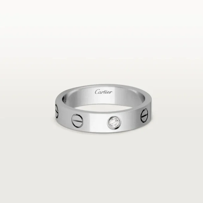 Obrączka ślubna Love, 1 diament – białe złoto, diament – Cartier