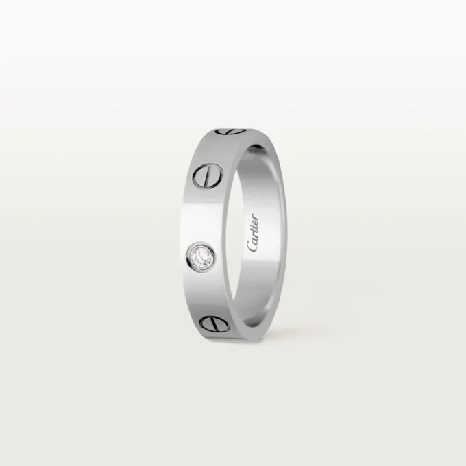 Obrączka ślubna Love, 1 diament – białe złoto, diament – Cartier